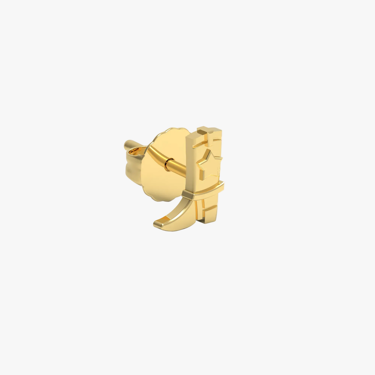 14K Yellow Gold Cowboy Boot Stud