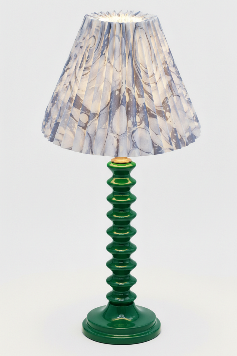 10" Pleated Empire Lampshade —  Hand-Marbled