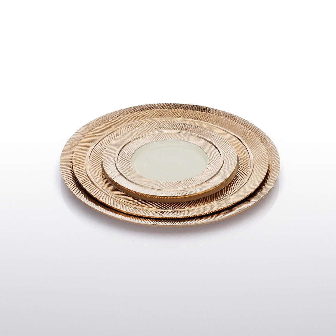 Feather Plates Gold/Oyster