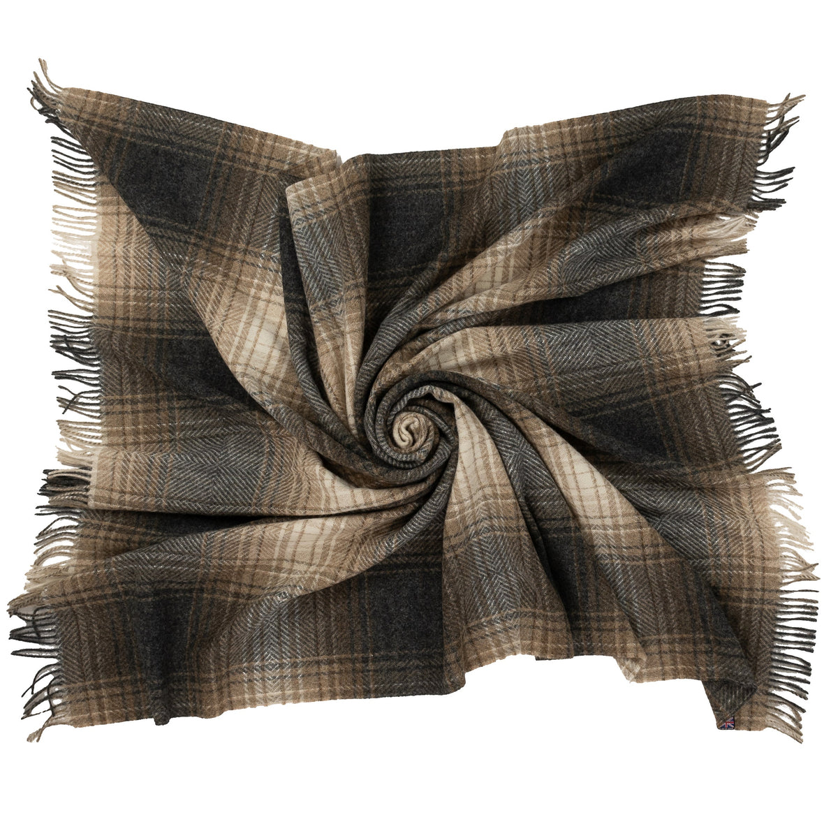 Highland Tweeds Shetland Lambswool Ombre Throw – Natural