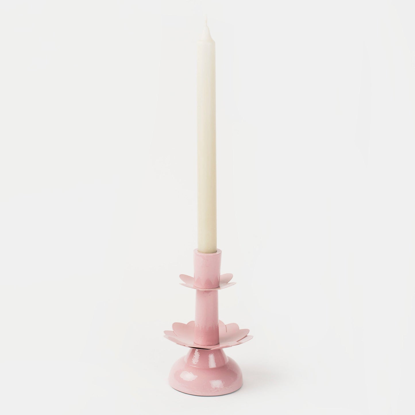 Lotus Bloom Tapered Aluminum Candleholder