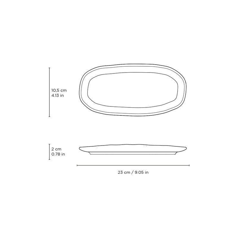 Shallow Organic Oval Platter Small Set of 4
