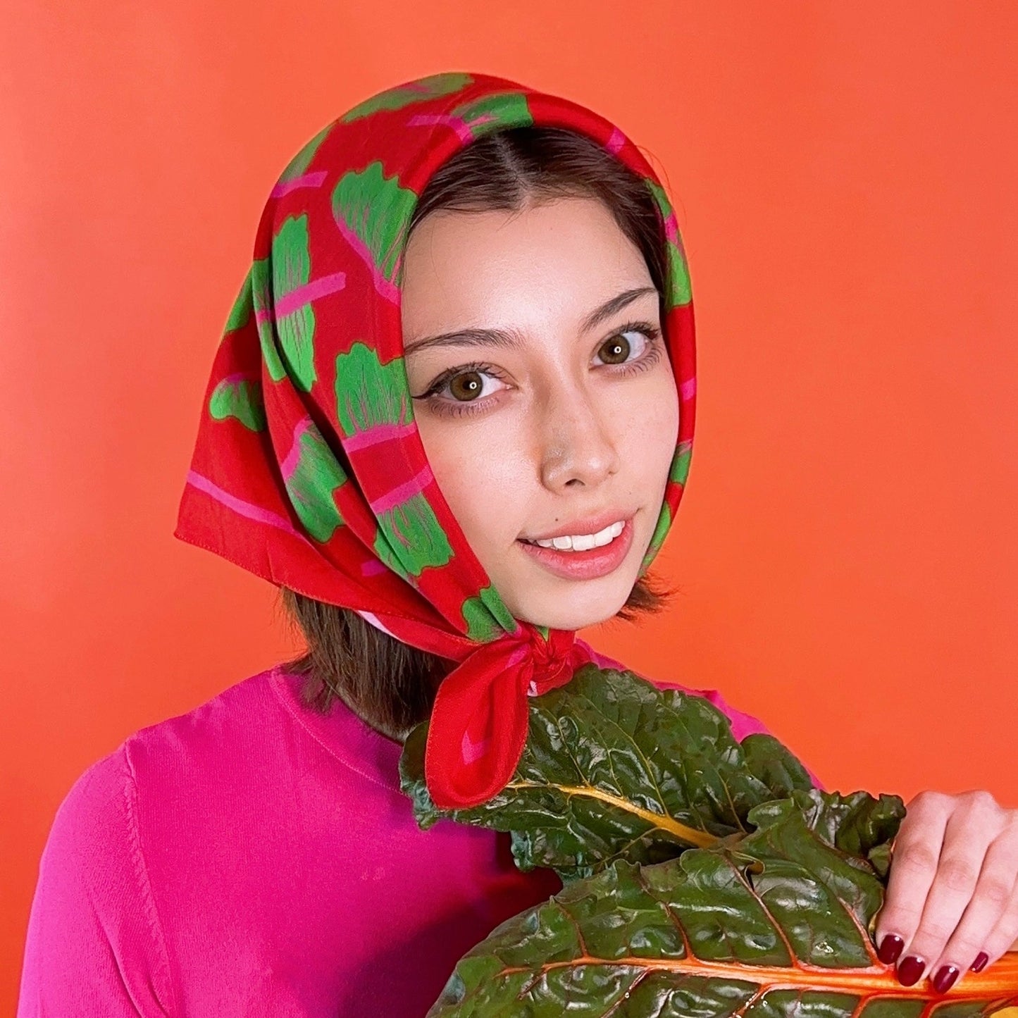 Glowing Chard Cotton Silk Bandana