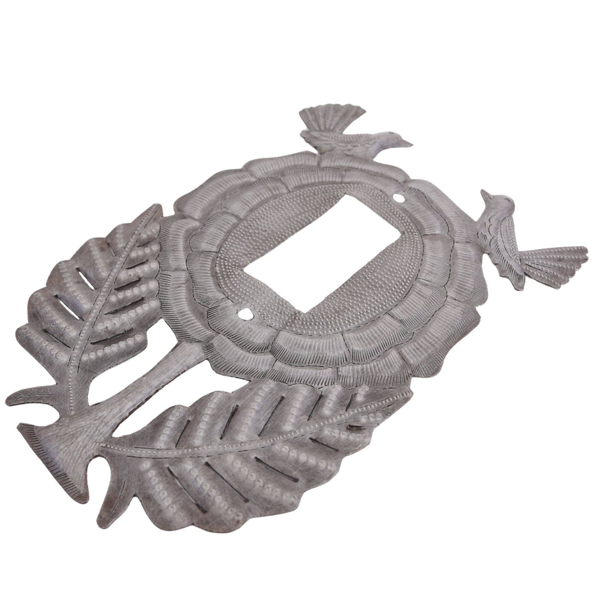 Flower Rocker Outlet Cover Handmade Haiti Recycled Metal