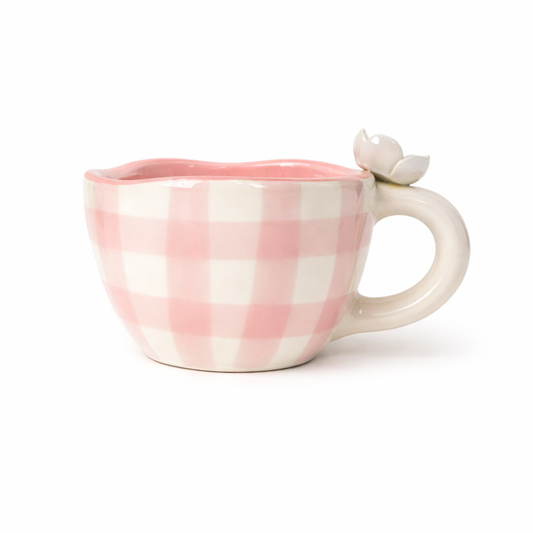 Handmade Ceramic Cup - Daisy (Pink)