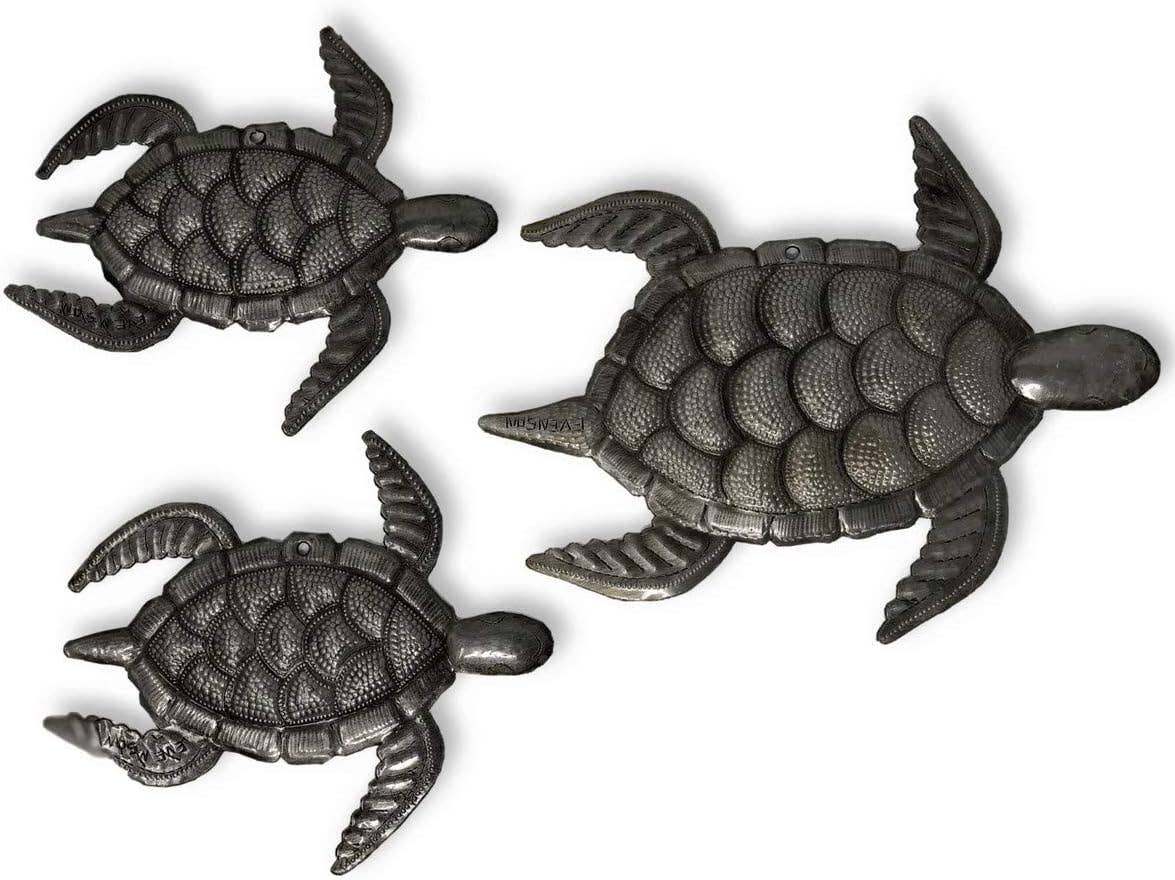 Sea Turtle Family, Set of 3, Swimming Right