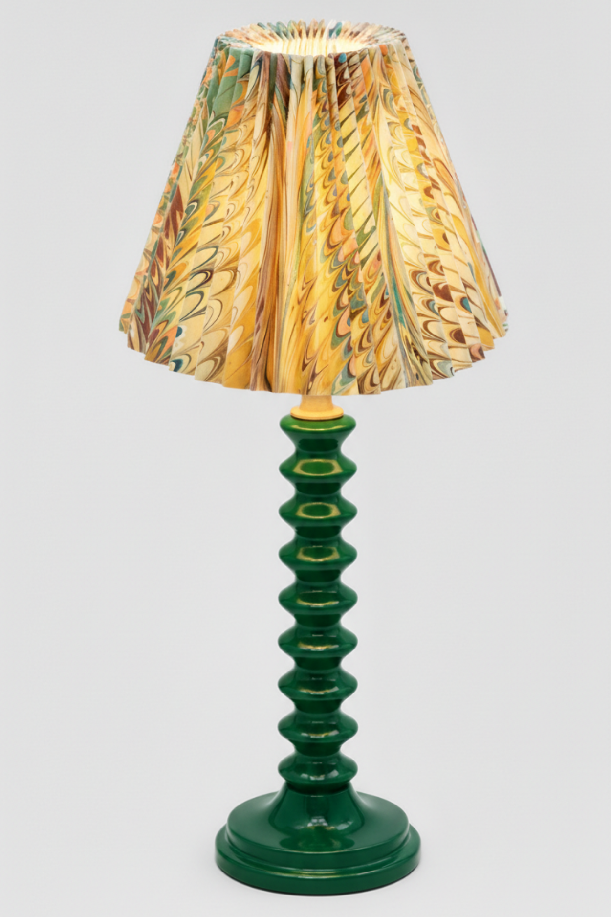 Flatiron Feathers Pleated Hand Marbled 10" Lampshade