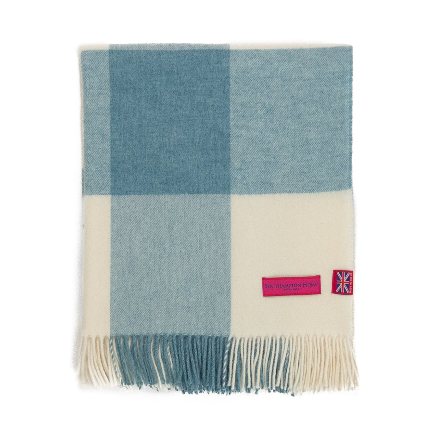 Southampton Home Merino Wool Throw – Block Sky
