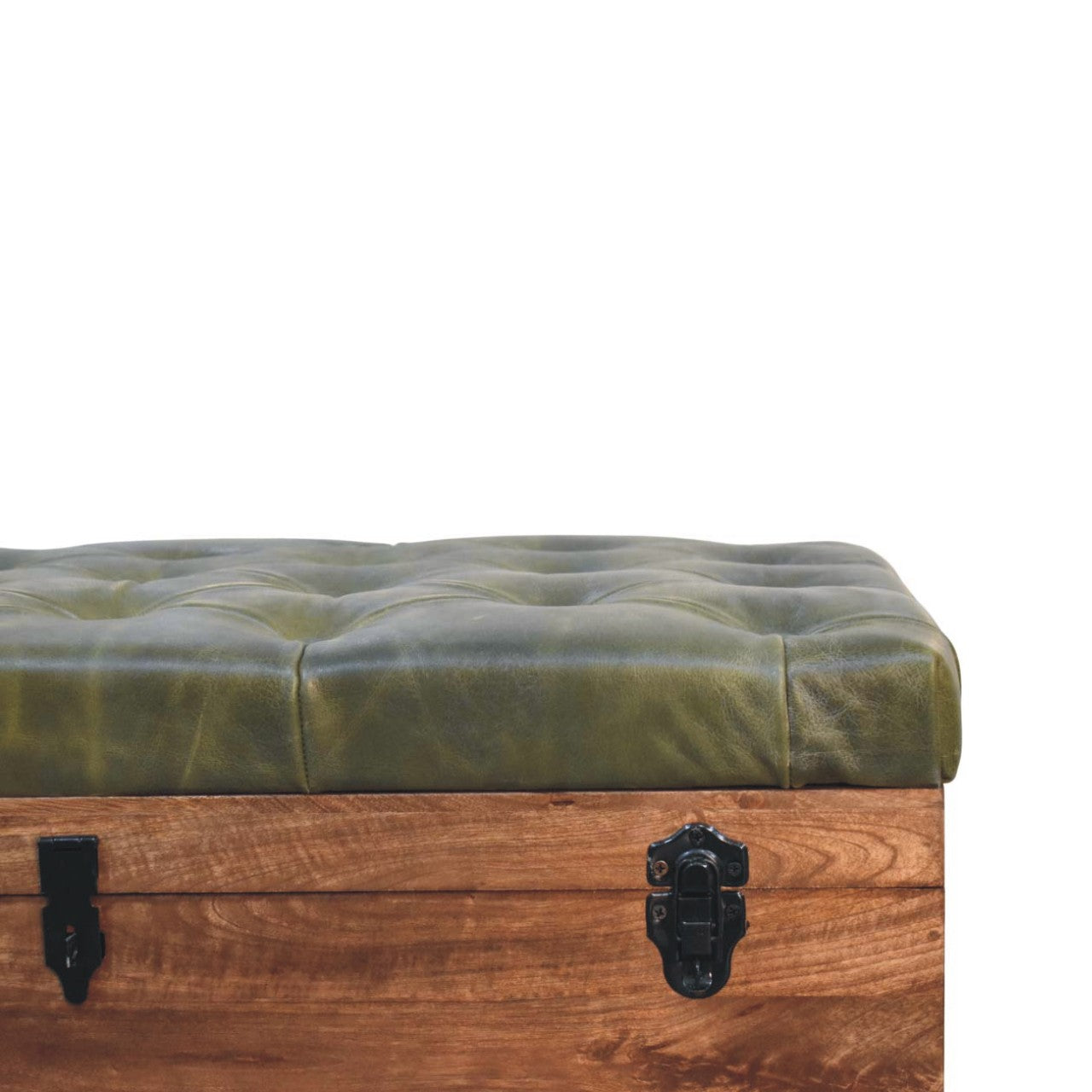 Solid Wood Roasted Almond Storage Trunk Bench