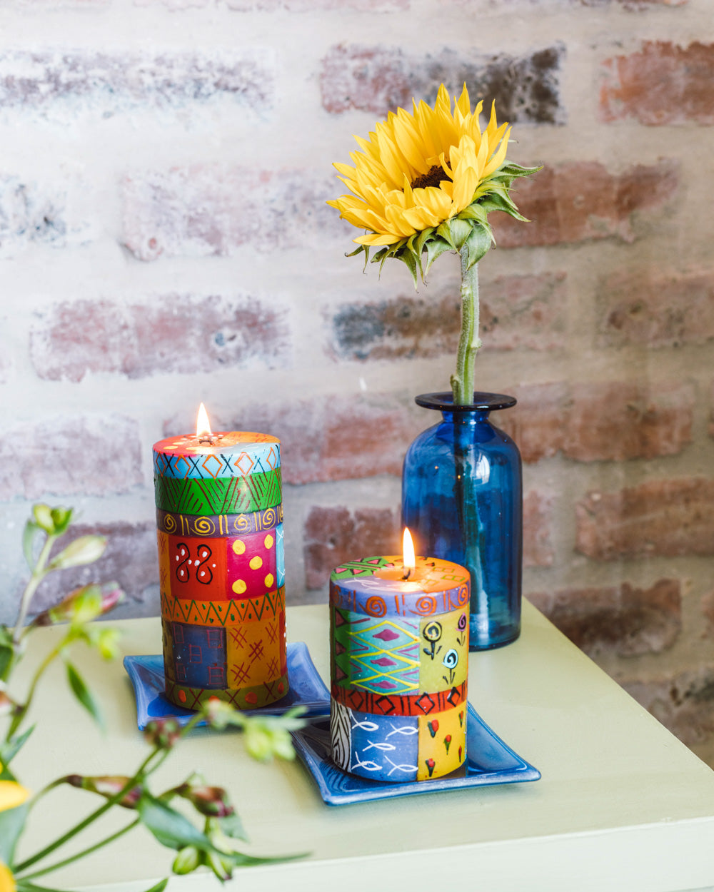 Multi Color Painted Candles