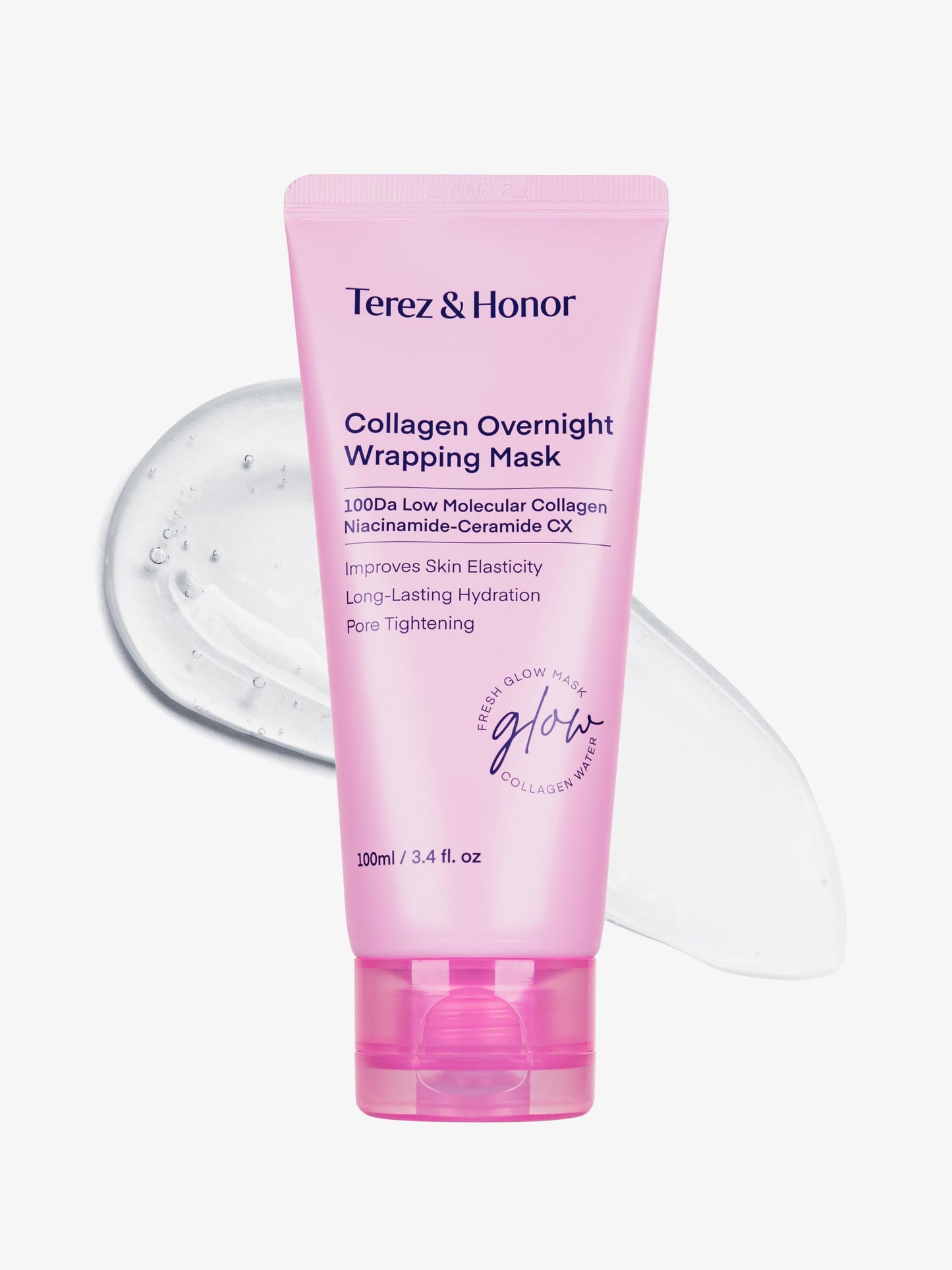 Terez & Honor Korean Collagen Mask Set - 3-Piece Bundle with 4ea Bio-Collagen Face Masks, 100 ml Night Wrapping Peel-Off Mask & 60 pcs Eye Patches for Deep Hydrating, Firming & Glass Like Glow