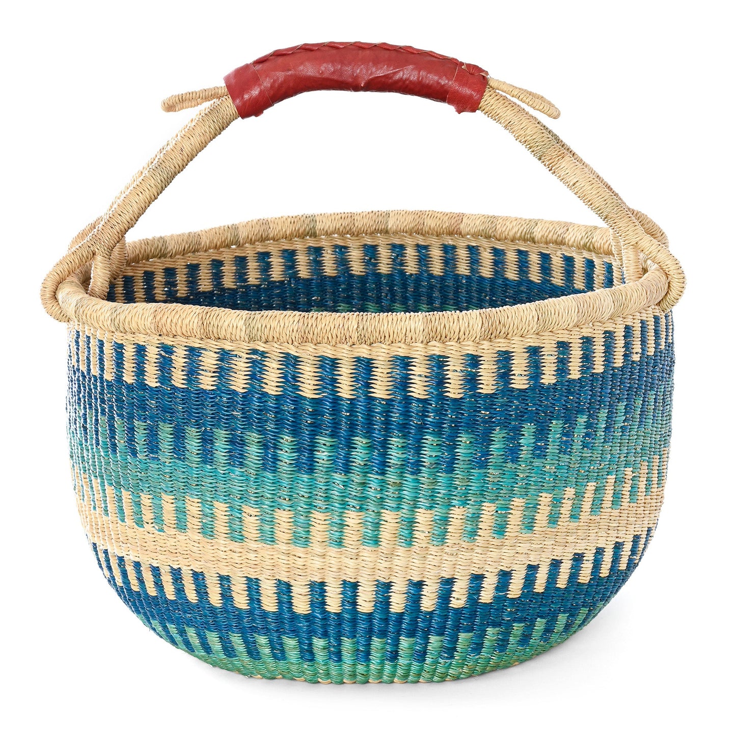 Bluebell Patterned Bolga Basket