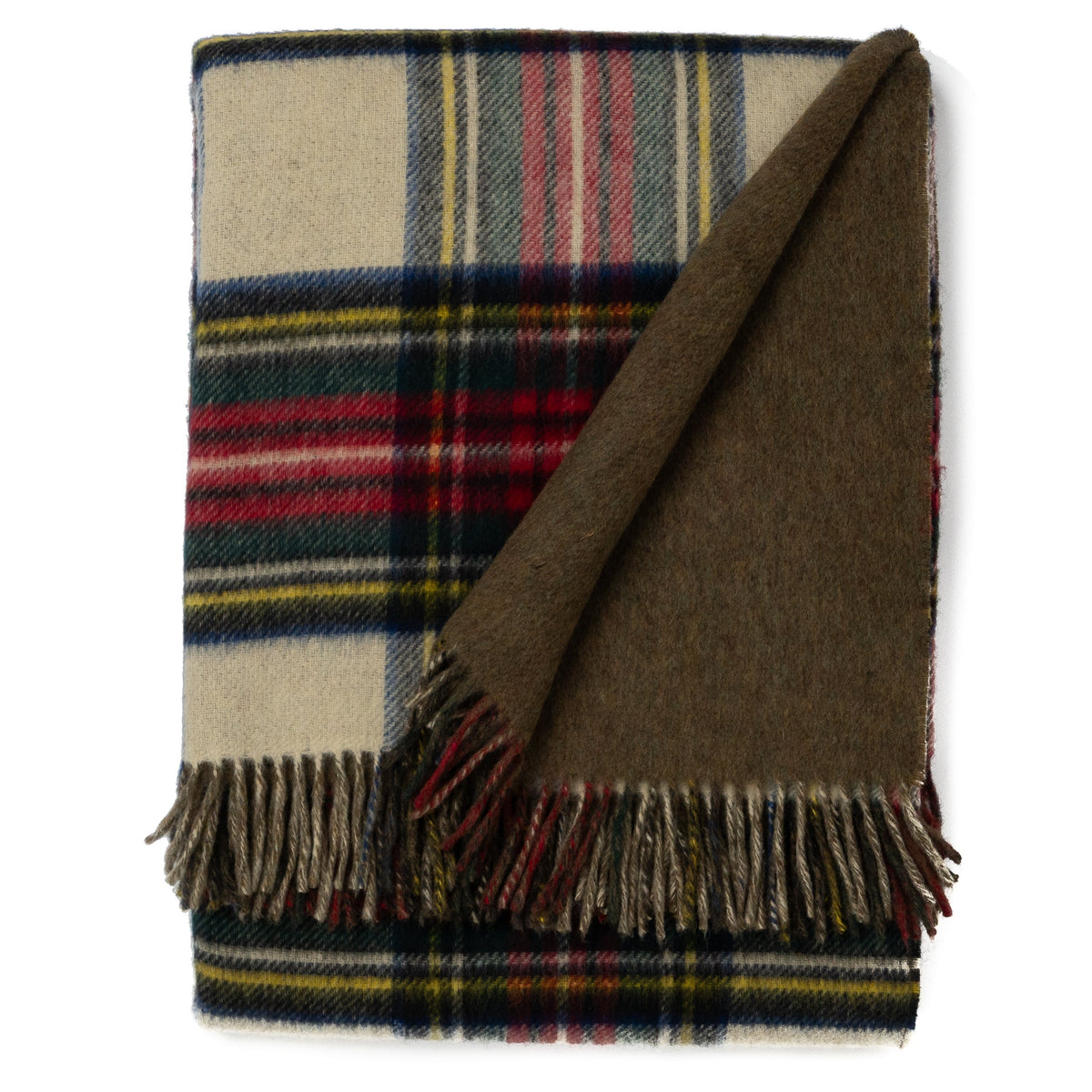 Prince of Scots Double Merino Wool Reversible Throw – Antiqued Dress Stewart Tartan