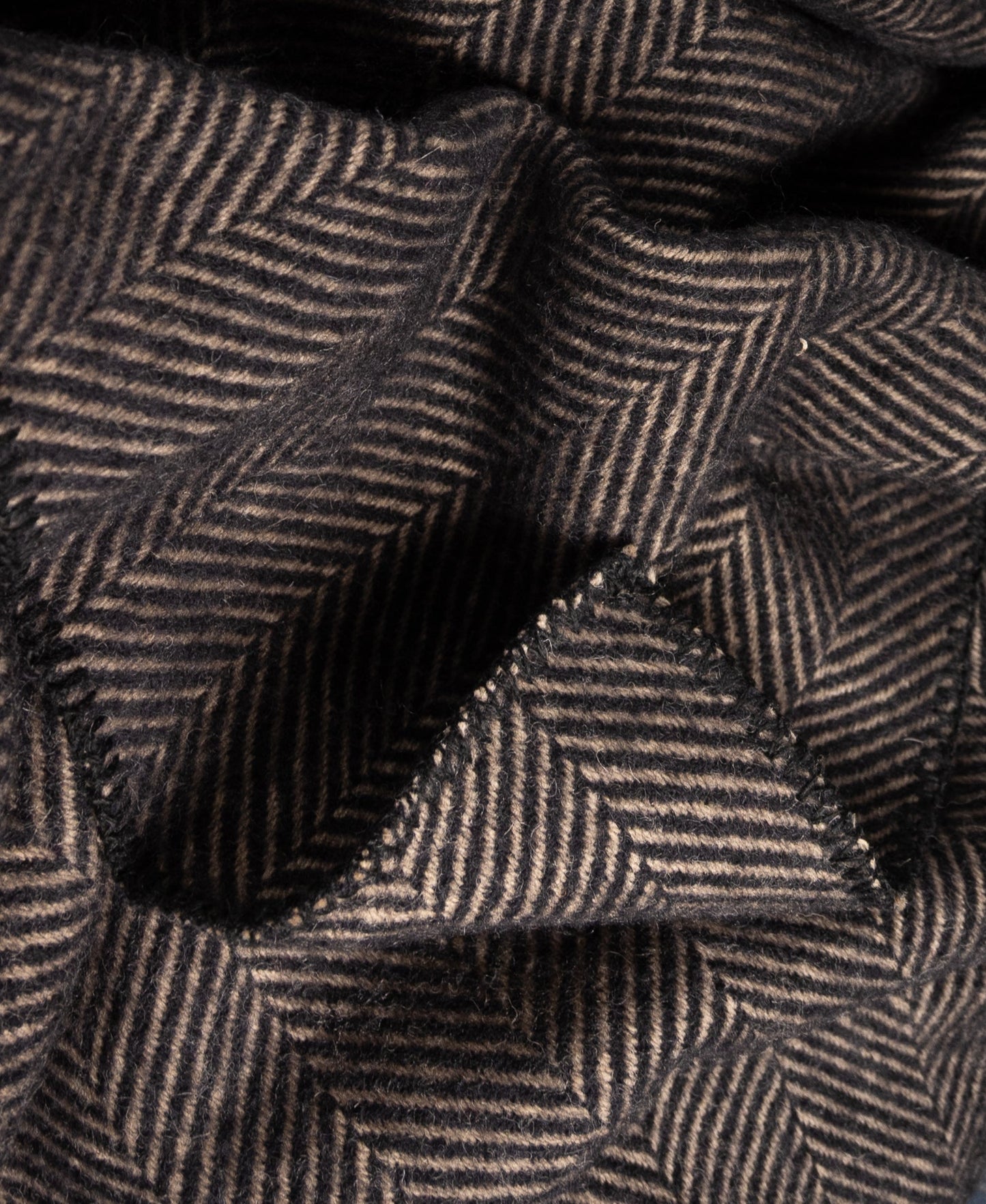 Highland Tweeds BIG Throw ~ Black Herringbone