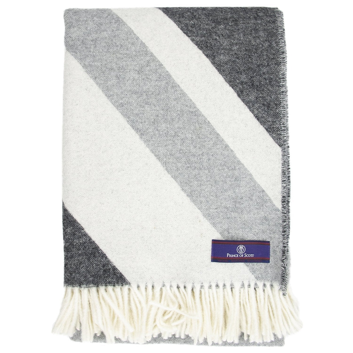 Prince of Scots Monochromatic Union Jack Merino Wool Throw
