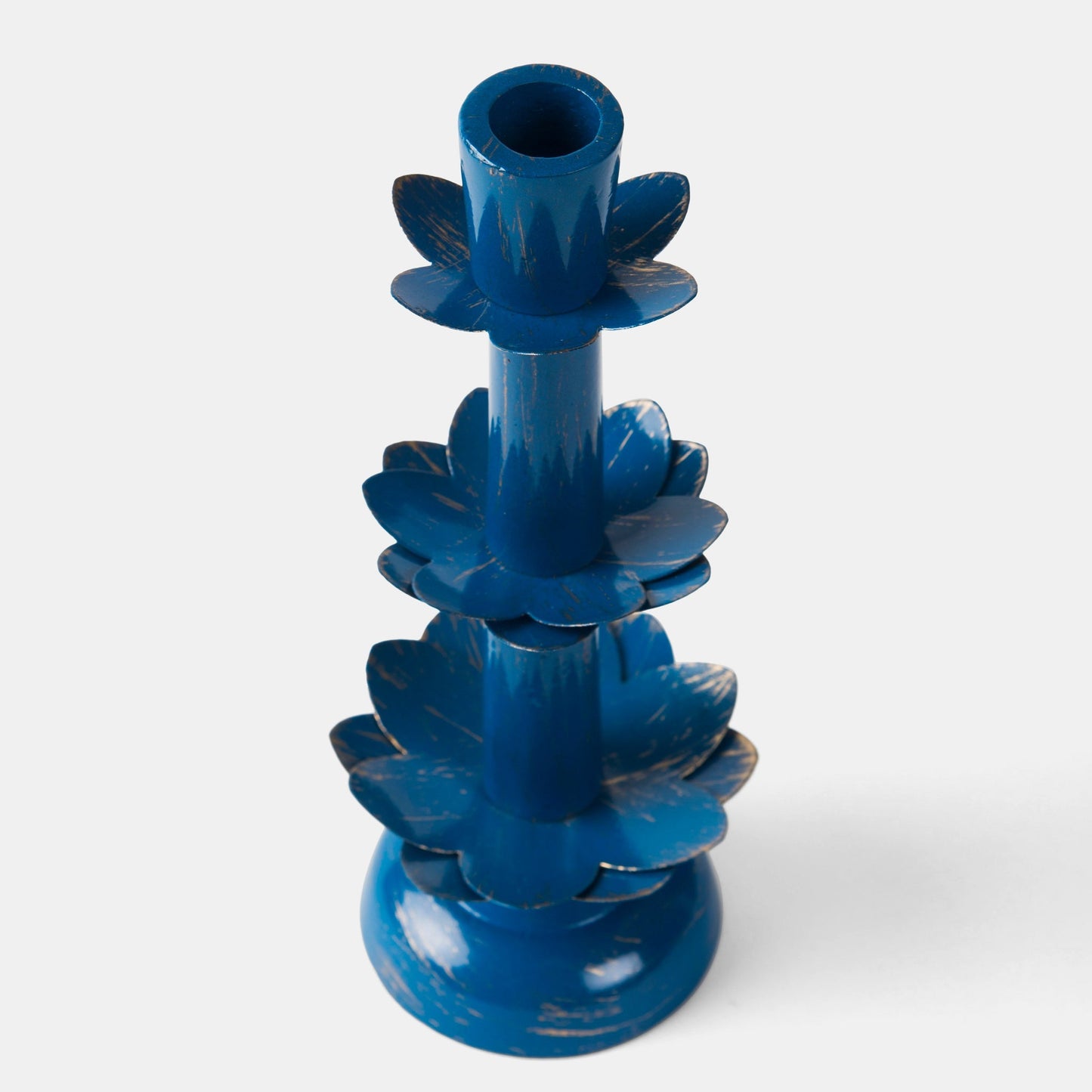 Lotus Bloom Tapered Aluminum Candleholder