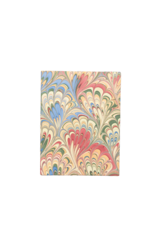 Hand Marbled Picture Frame Folding Book, 4x6 in Multicolor