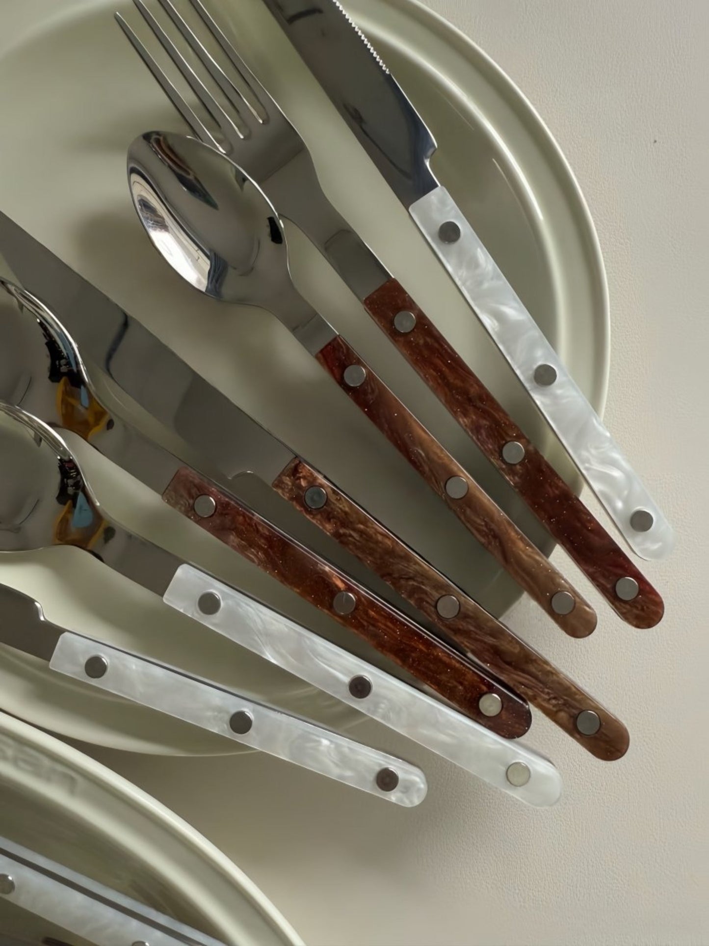 S/10 Modern Nebula Cutlery, Bistrot Style Rivet Flatware Set