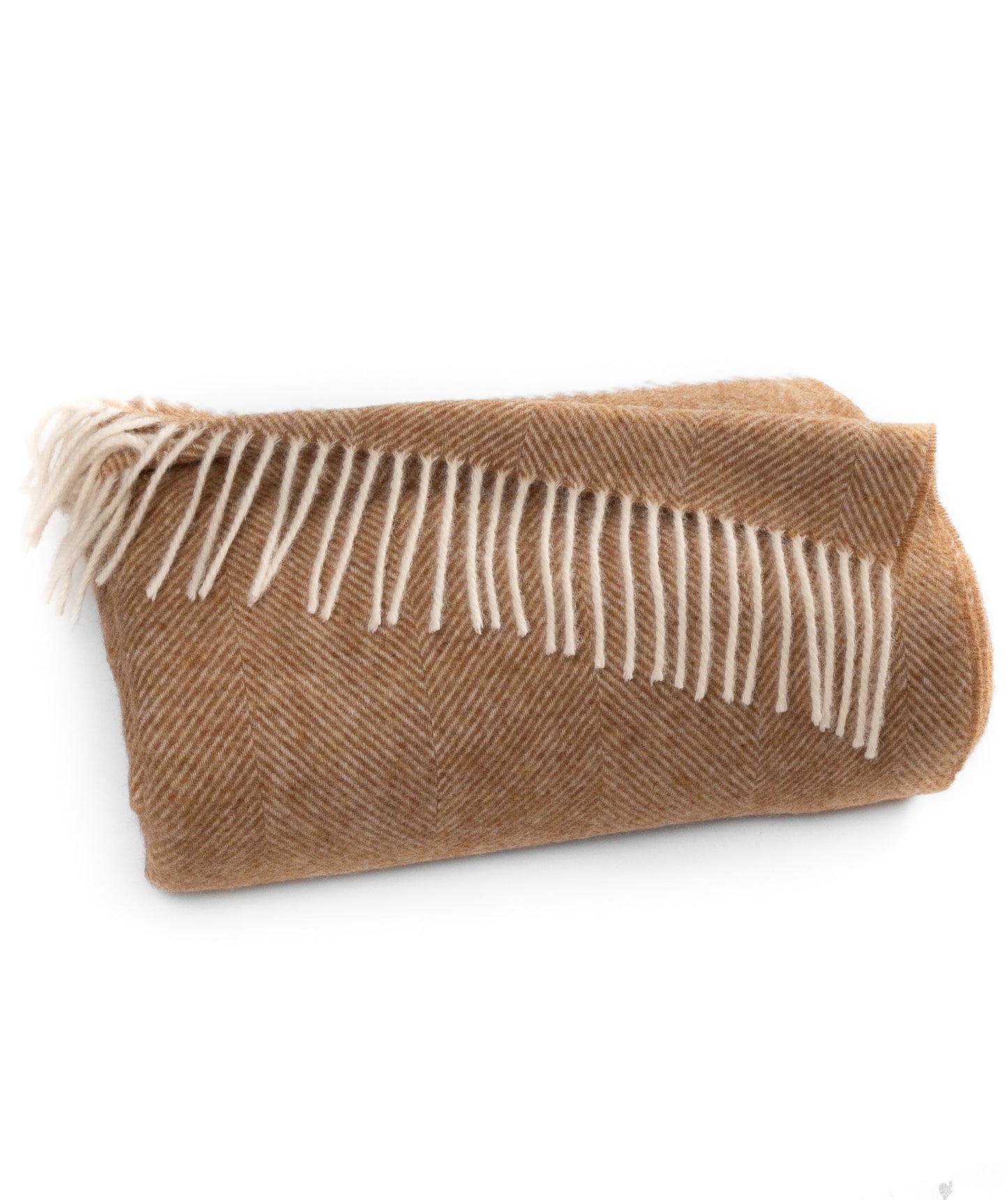Southampton Home Shetland Lambswool Herringbone Throw – Rust
