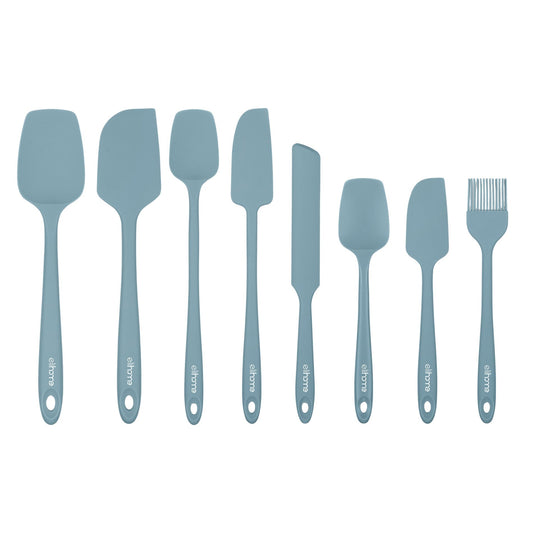 8 Piece Silicone Spatula Set - Teal Grey