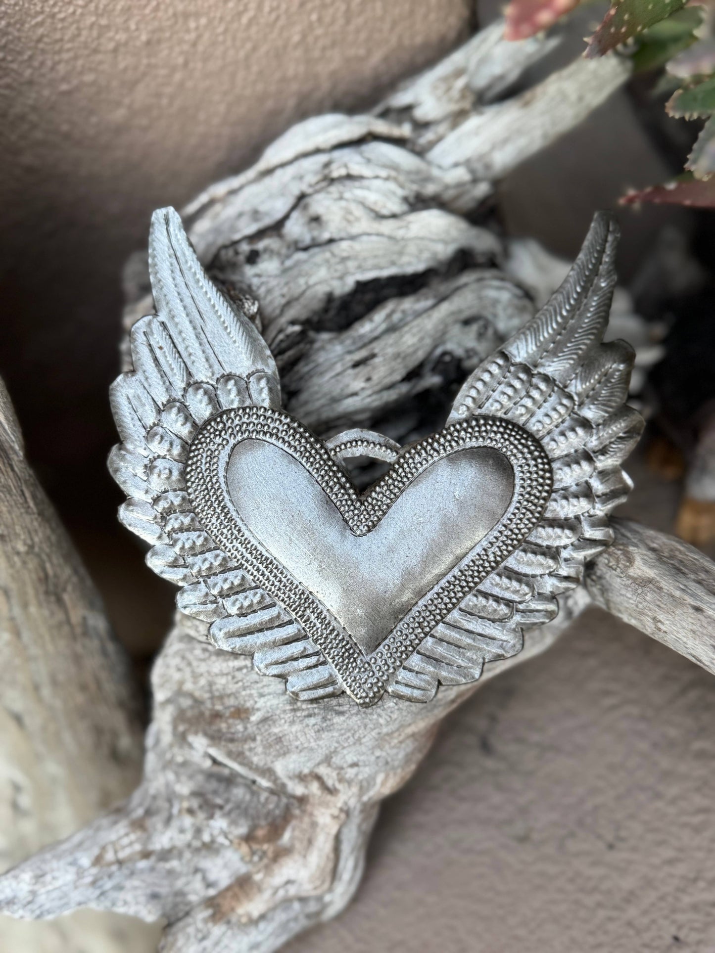 Handmade Haitian Heart with Wings – Fair Trade Metal Art