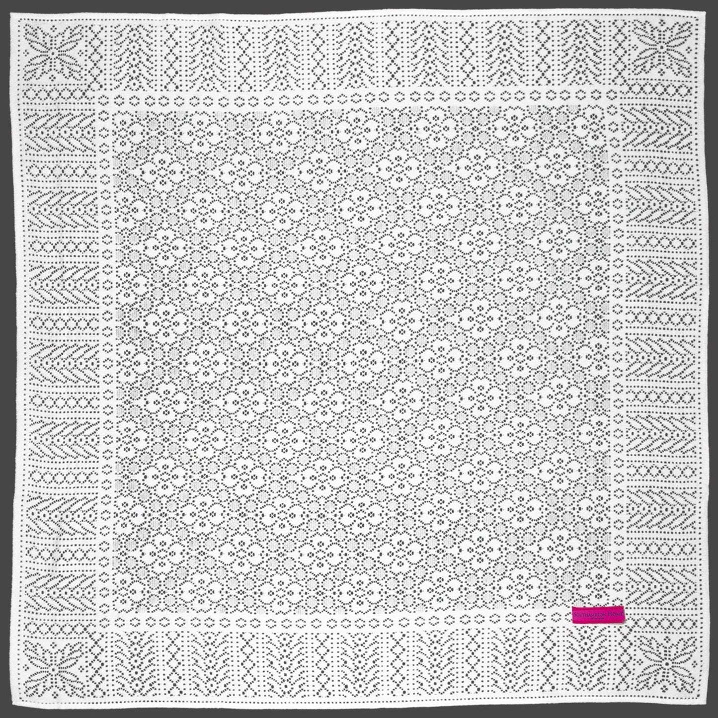 Southampton Home Lace Weave Baby Shawl ~ White ~