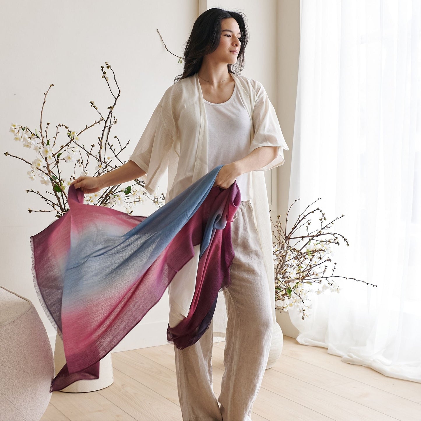 Iris Cashmere Merino Handloom Scarf