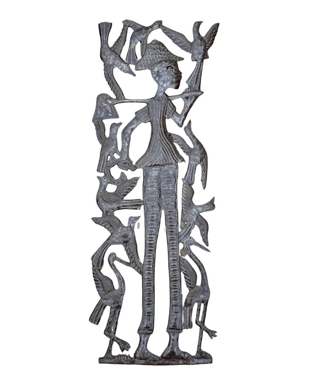 Farmer with Birds Metal Wall Art by Michee Remy 11" x 35"