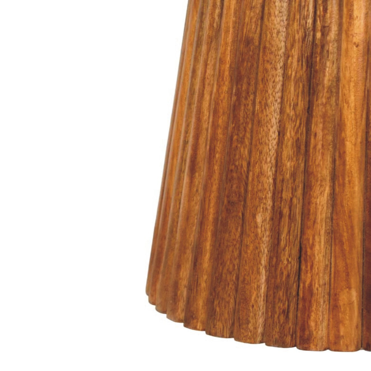 Solid Wood Amber Oak Round Side Table