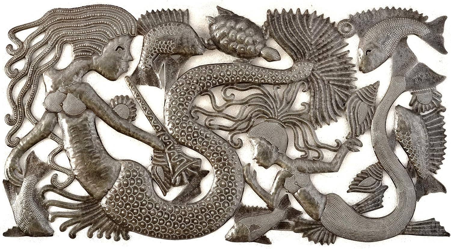 Mermaid Mother & Daughter Metal Wall Art by Evenson 34"X17"