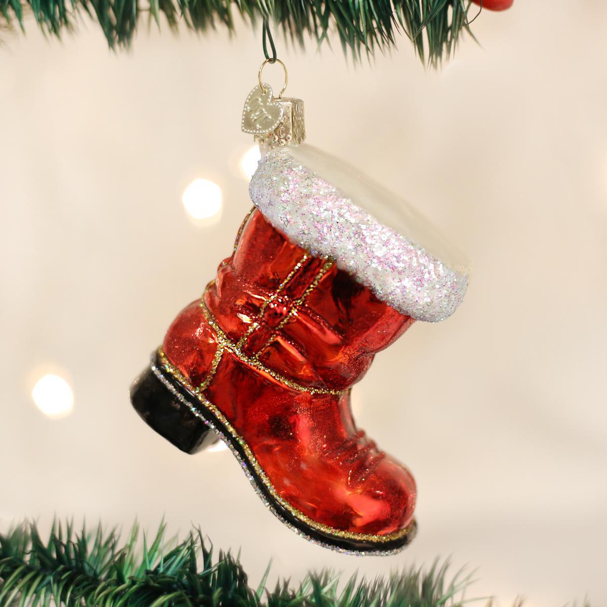 Santa's Boot Christmas Ornament (Gift Boxed)
