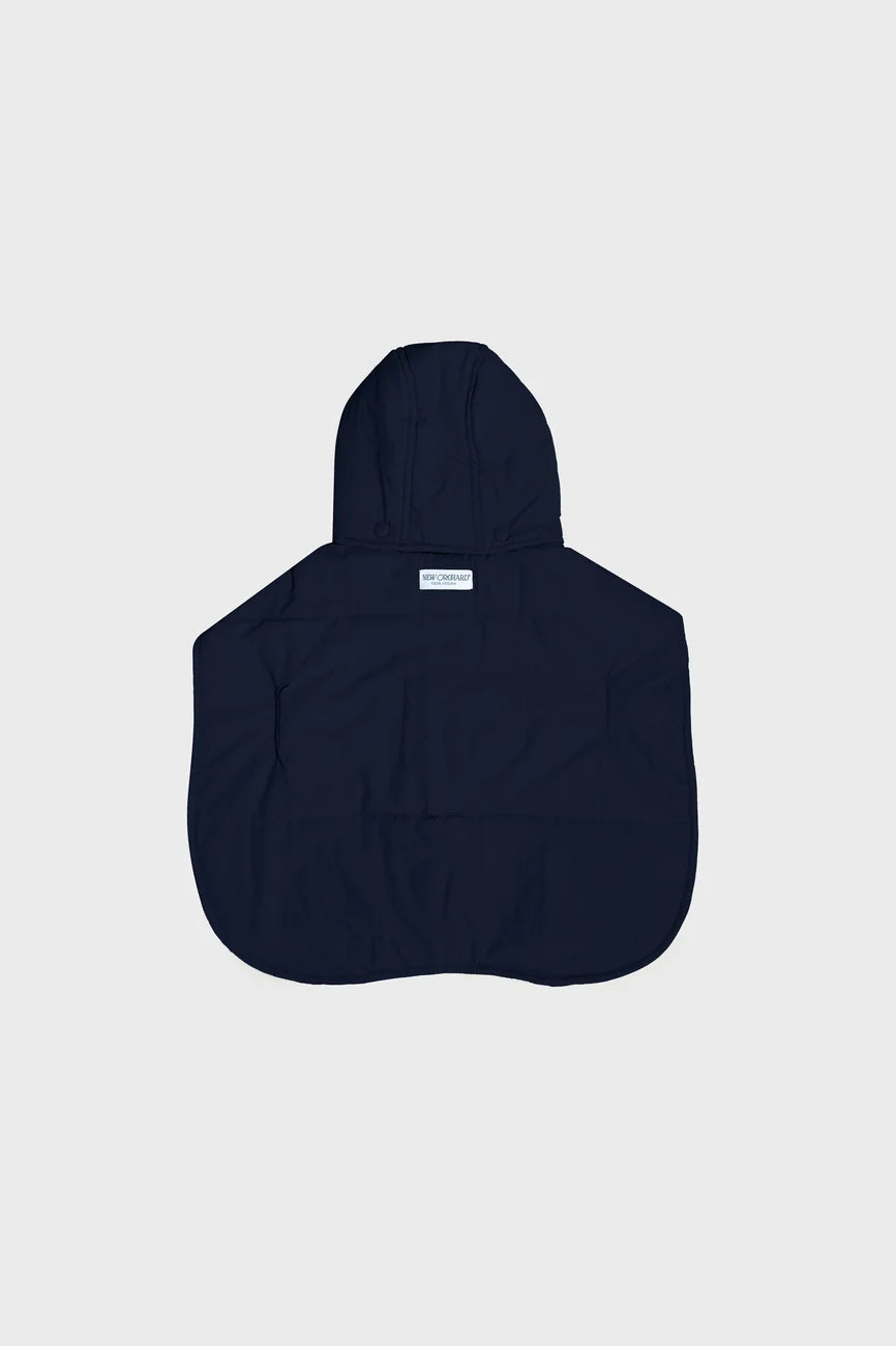 Navy blue vegan dog hoodie made from recycled materials with attached hood and simple design. - The New Orchard - Navy Blue / 2XS