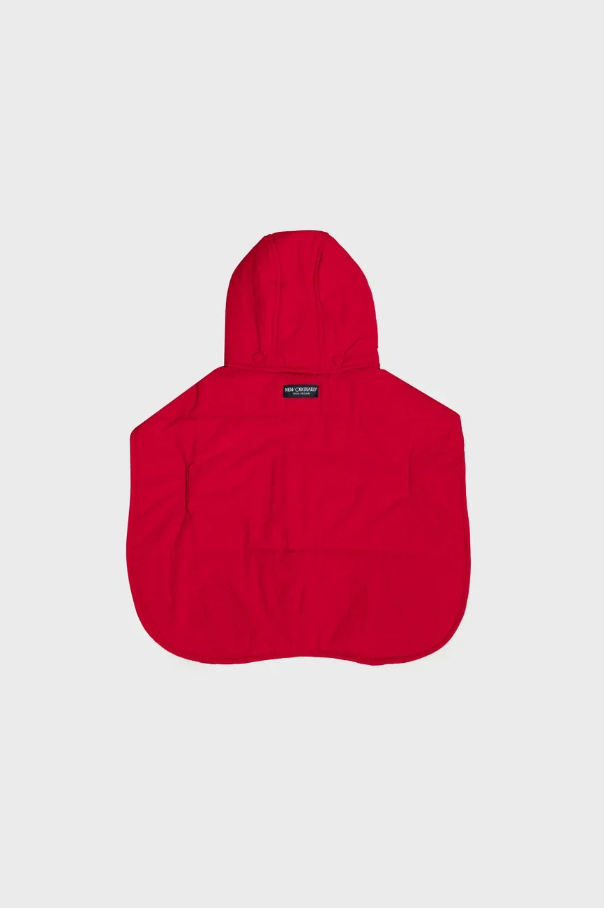 Vivid red vegan dog hoodie made from recycled materials with hood and simple design. - The New Orchard - Vivid Red / 2XS