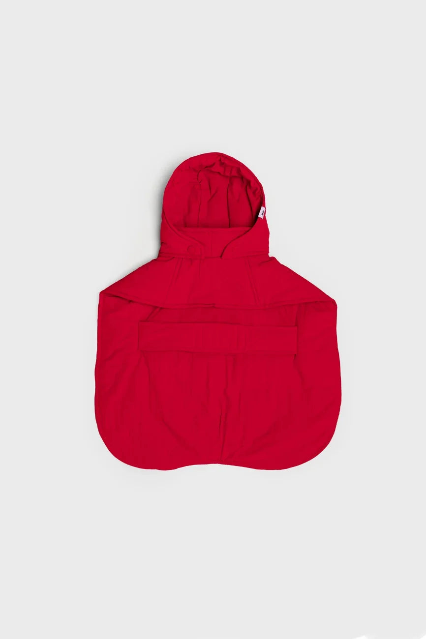 Vivid red vegan dog hoodie made from recycled materials with attached hood and adjustable fit. - The New Orchard - Vivid Red / 2XS