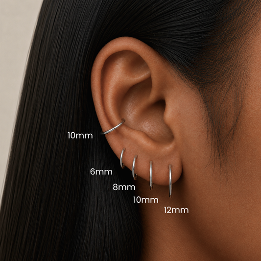 Classic Clicker 12mm Titanium Hinged Nap Hoop Earring