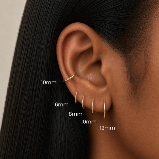 Classic Clicker 6mm Titanium PVD Plating Hinged Hoop Earring