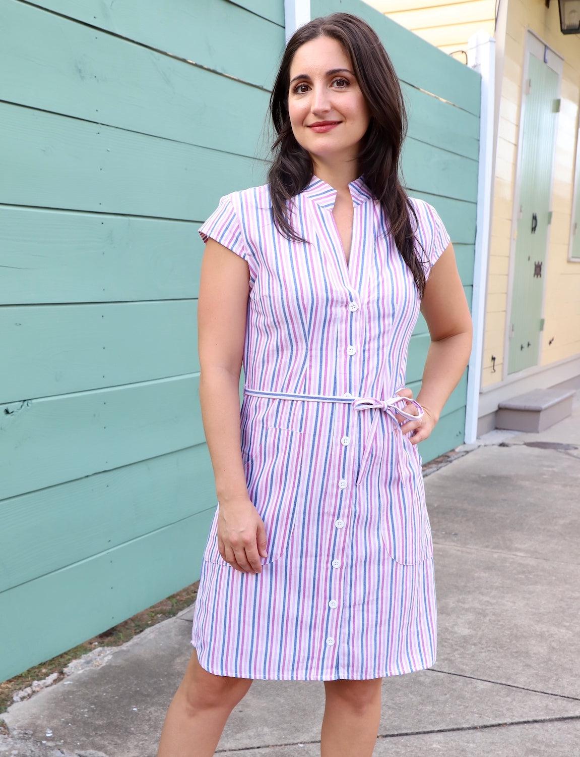 Dreamy Stripe Button Dress