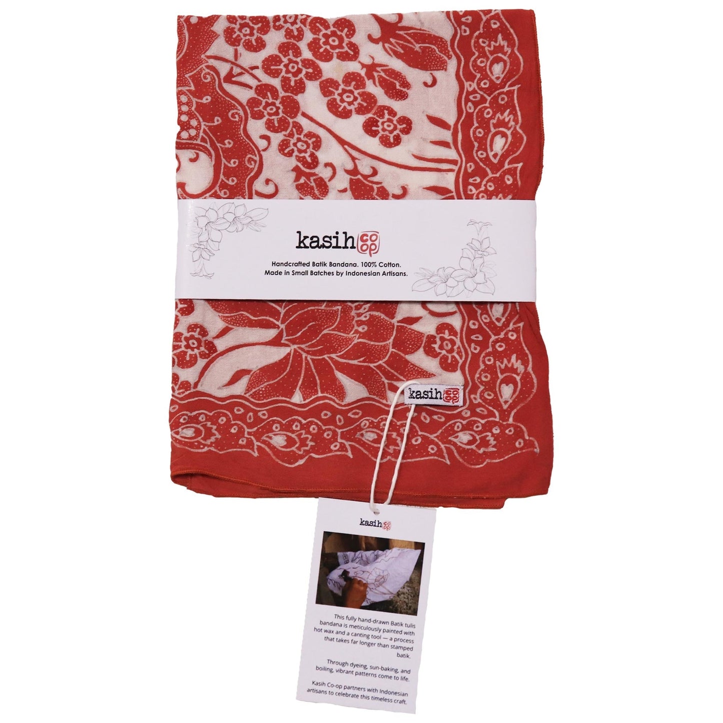 Fully Hand Drawn Batik Tulis Bandana, Lotus Blossom