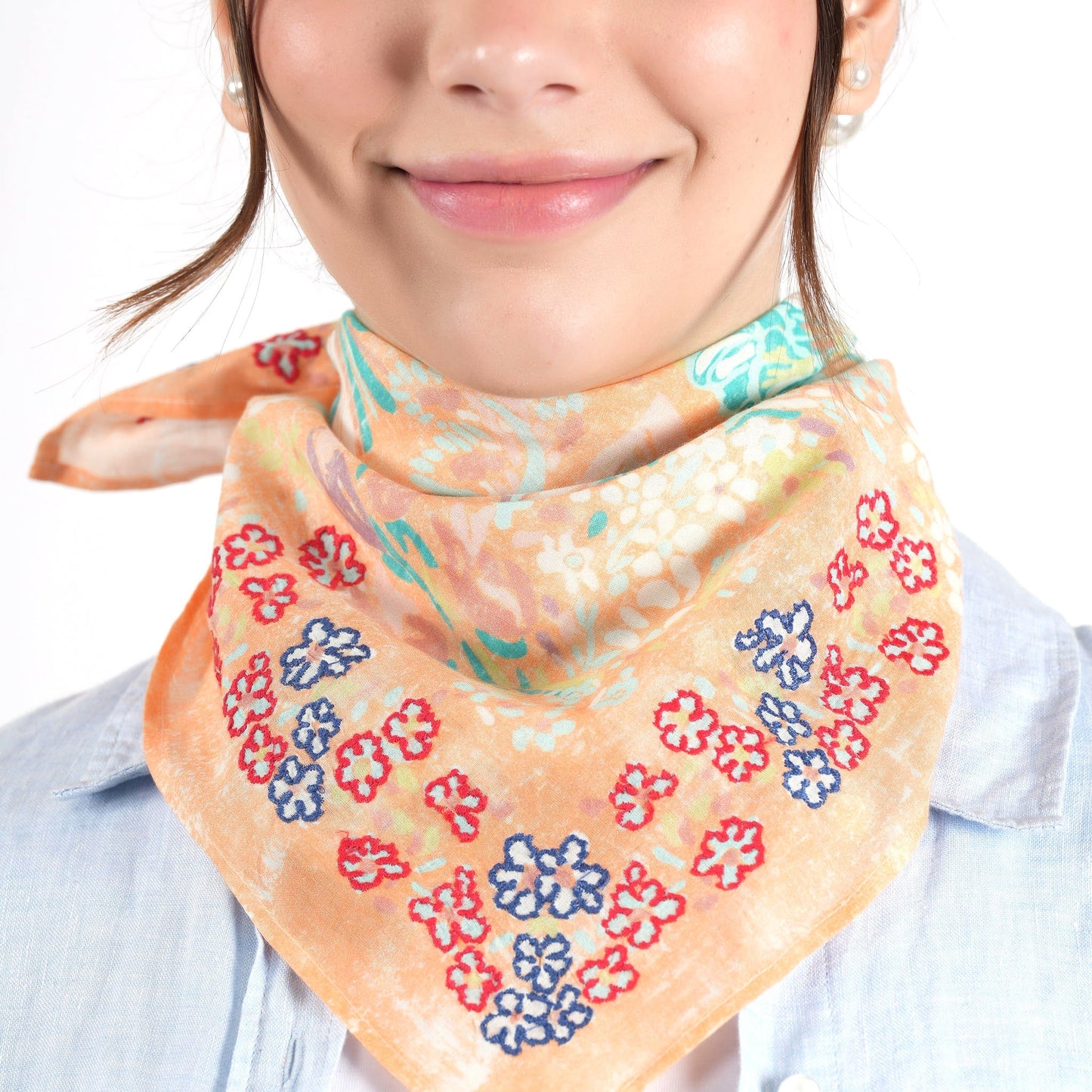 Garden Veil Bandana - Creamy Orange