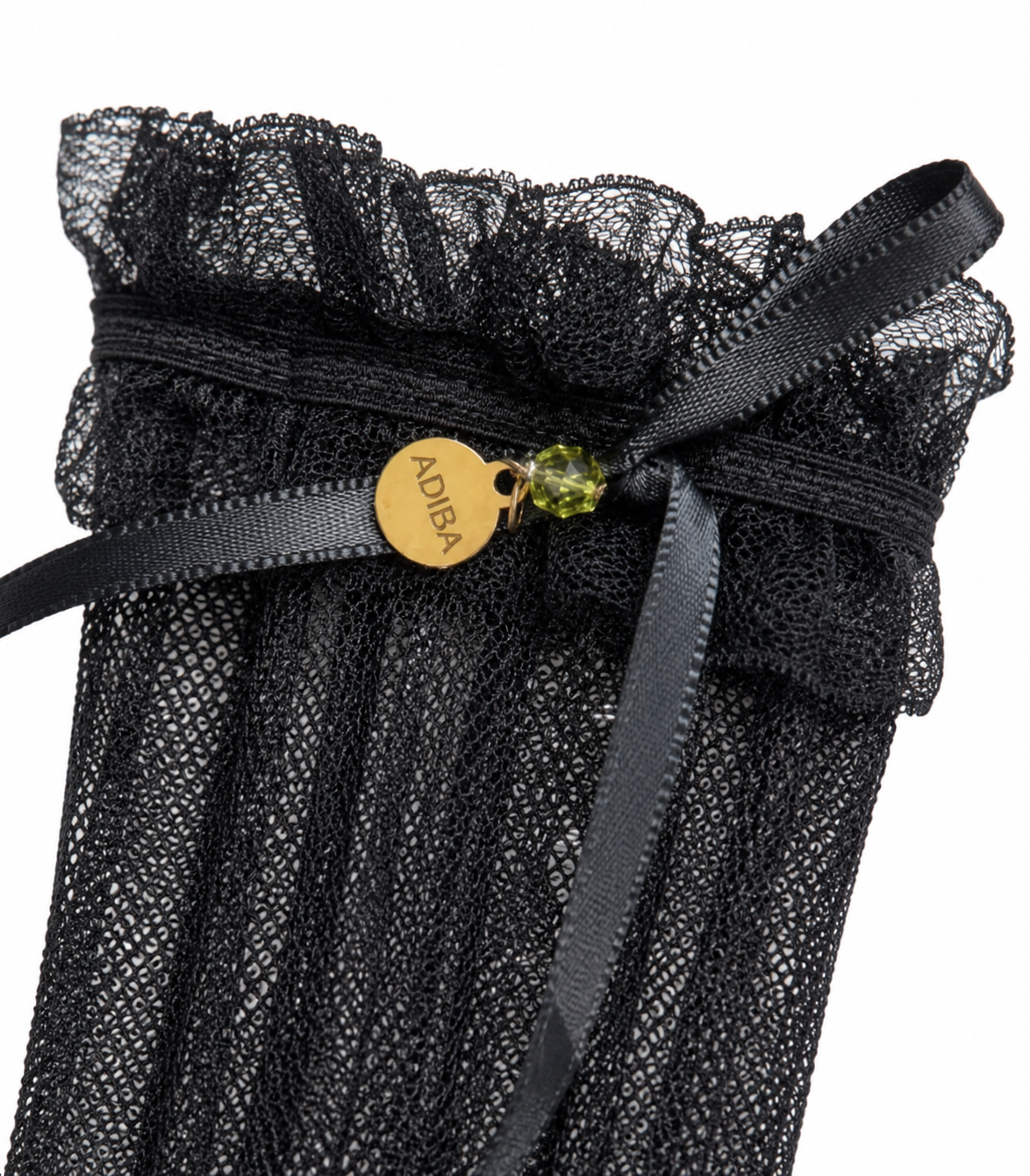 Midnight Ribbon Lace Socks