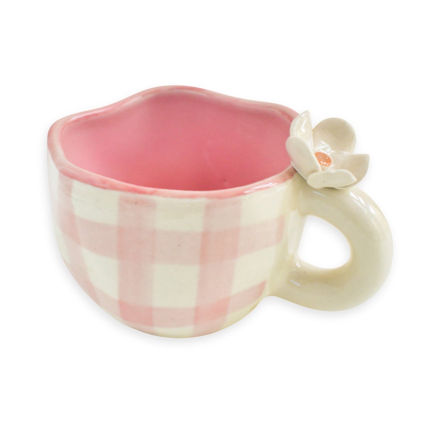 Handmade Ceramic Cups - Daisy (Pink), 200ml