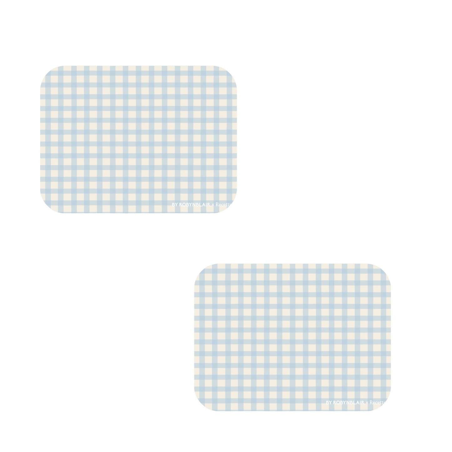 2 Placemats | Blue Gingham |  by robynblair x Recette