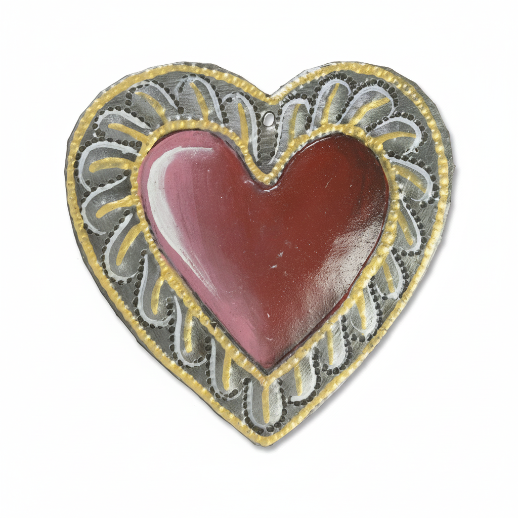 Red Painted Heart Ornament