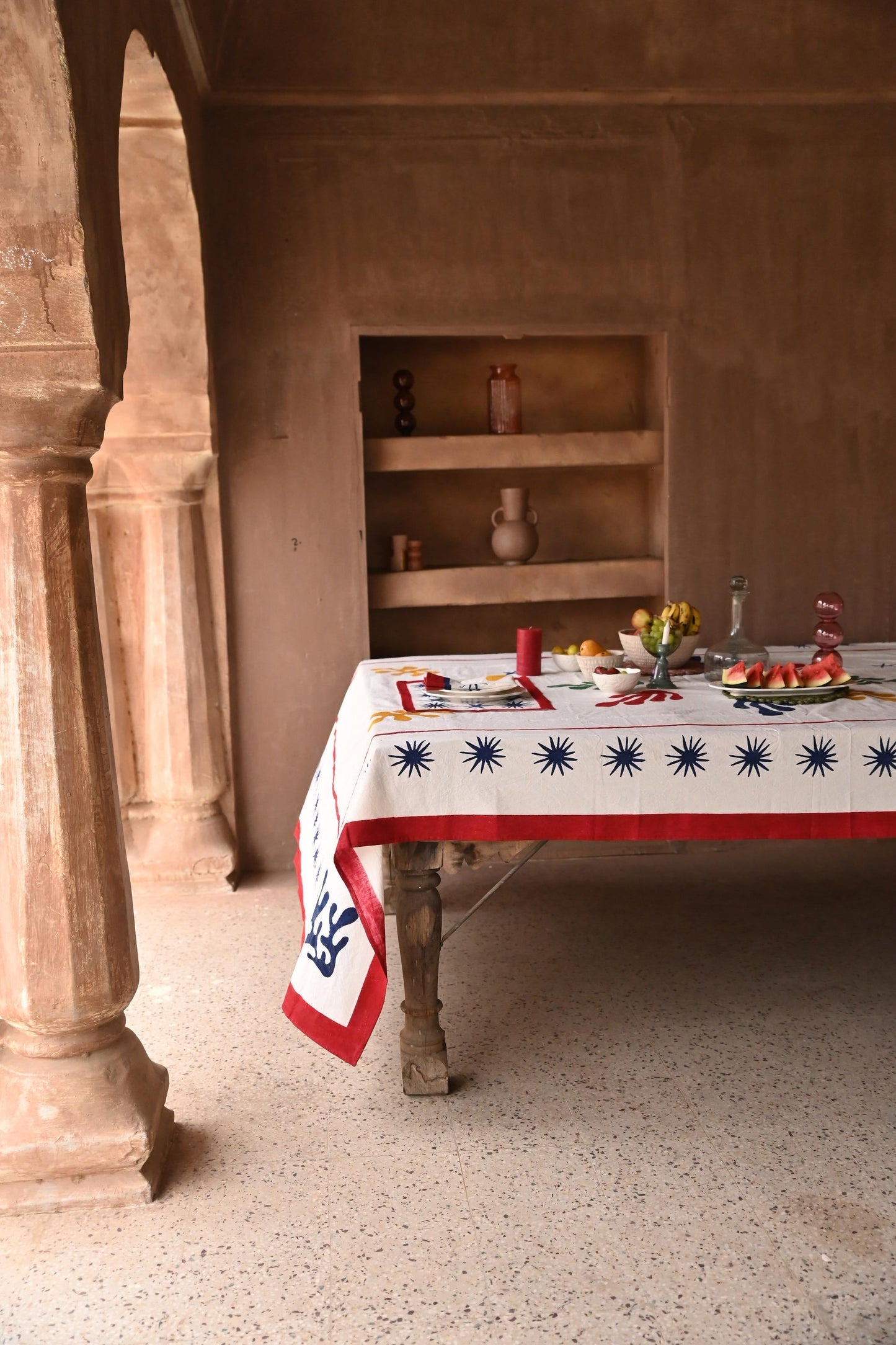 Celestial Matisse Blockprint Tablecloth