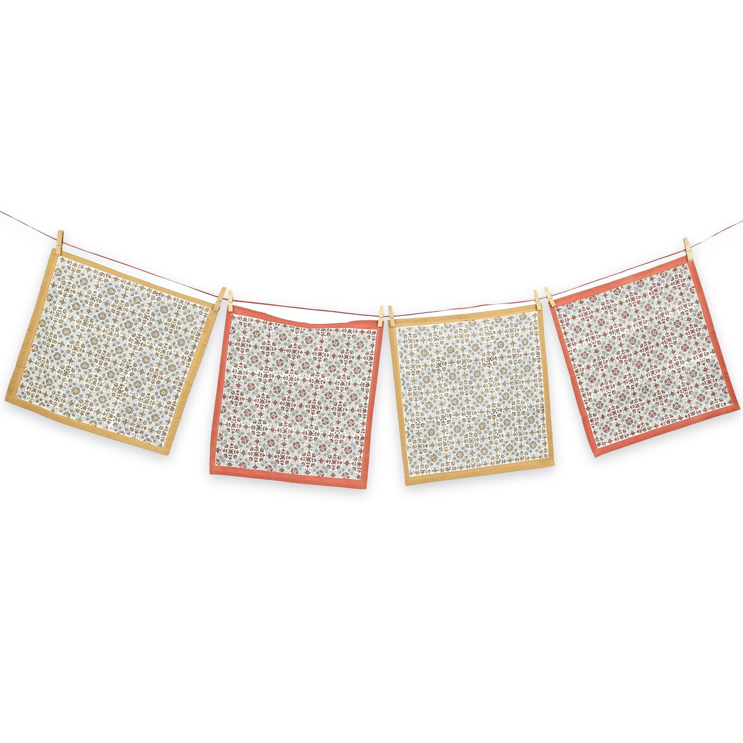 Hand Block Printed Cotton Napkins, Set of 4 | Lily