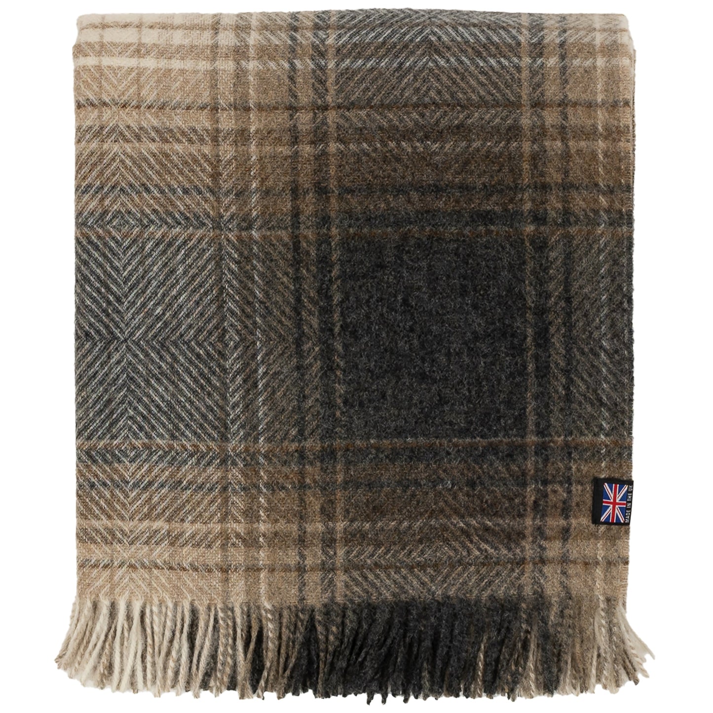 Highland Tweeds Shetland Lambswool Ombre Throw – Natural
