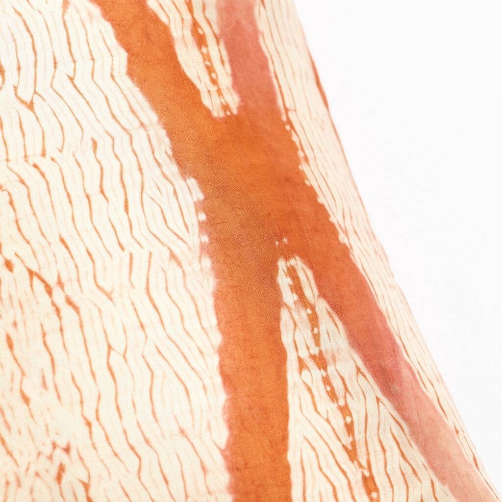 Arc Coral Hand Crafted Shibori Print Mulberry Silk Pillow