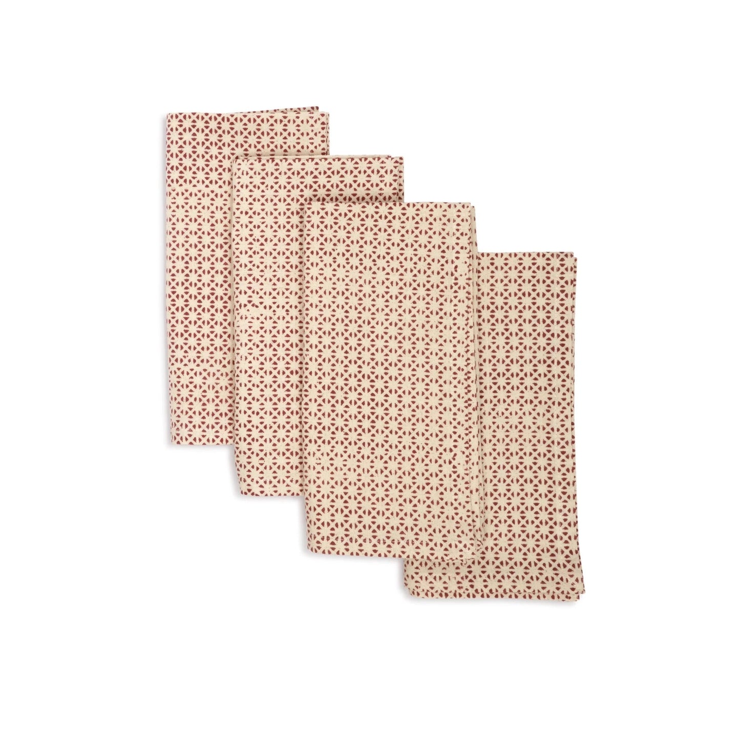 Hand Block Printed Cotton Napkins, Set of 4 | 18″×18″ | Fair trade | Axis