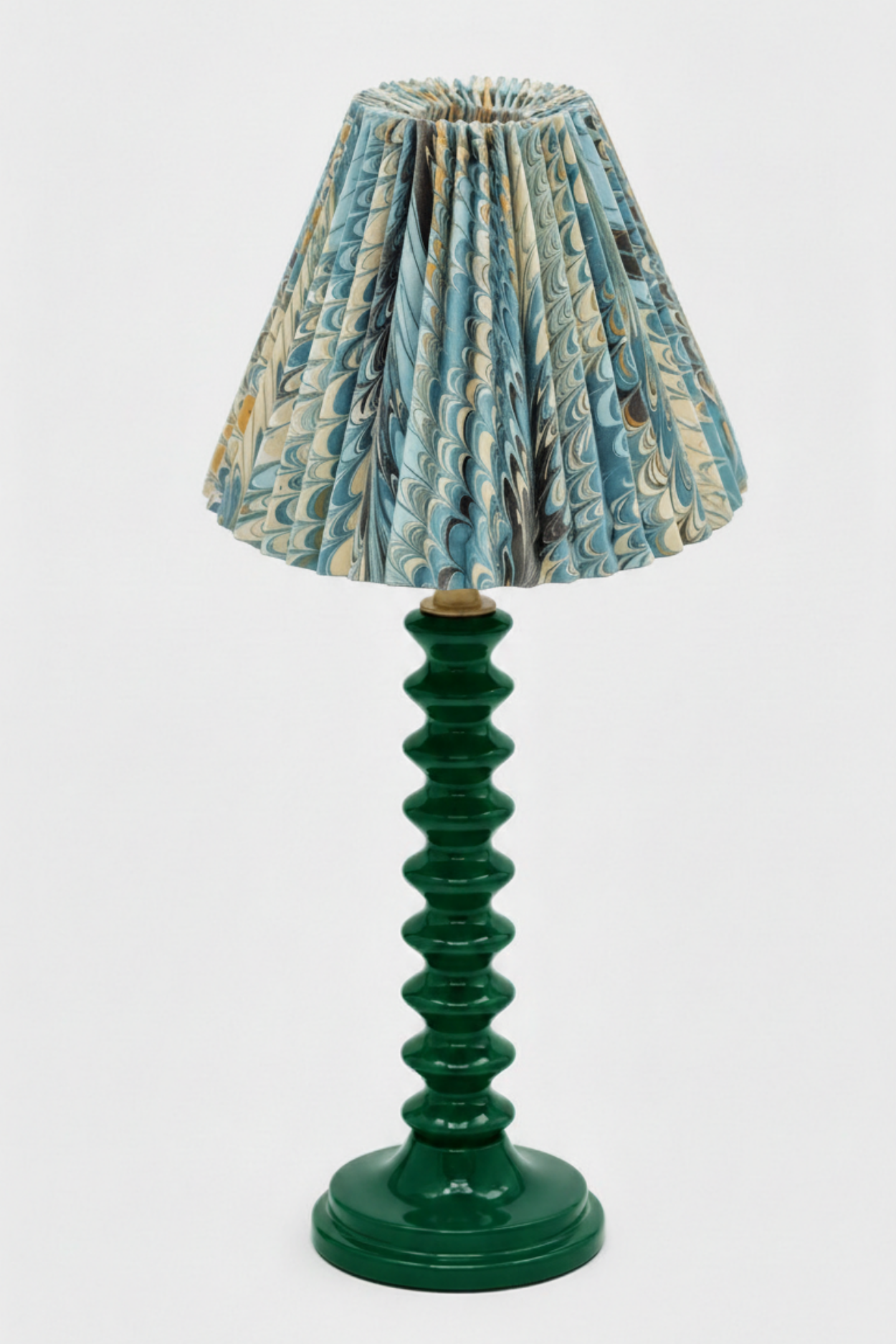 10" Pleated Empire Lampshade —  Hand-Marbled