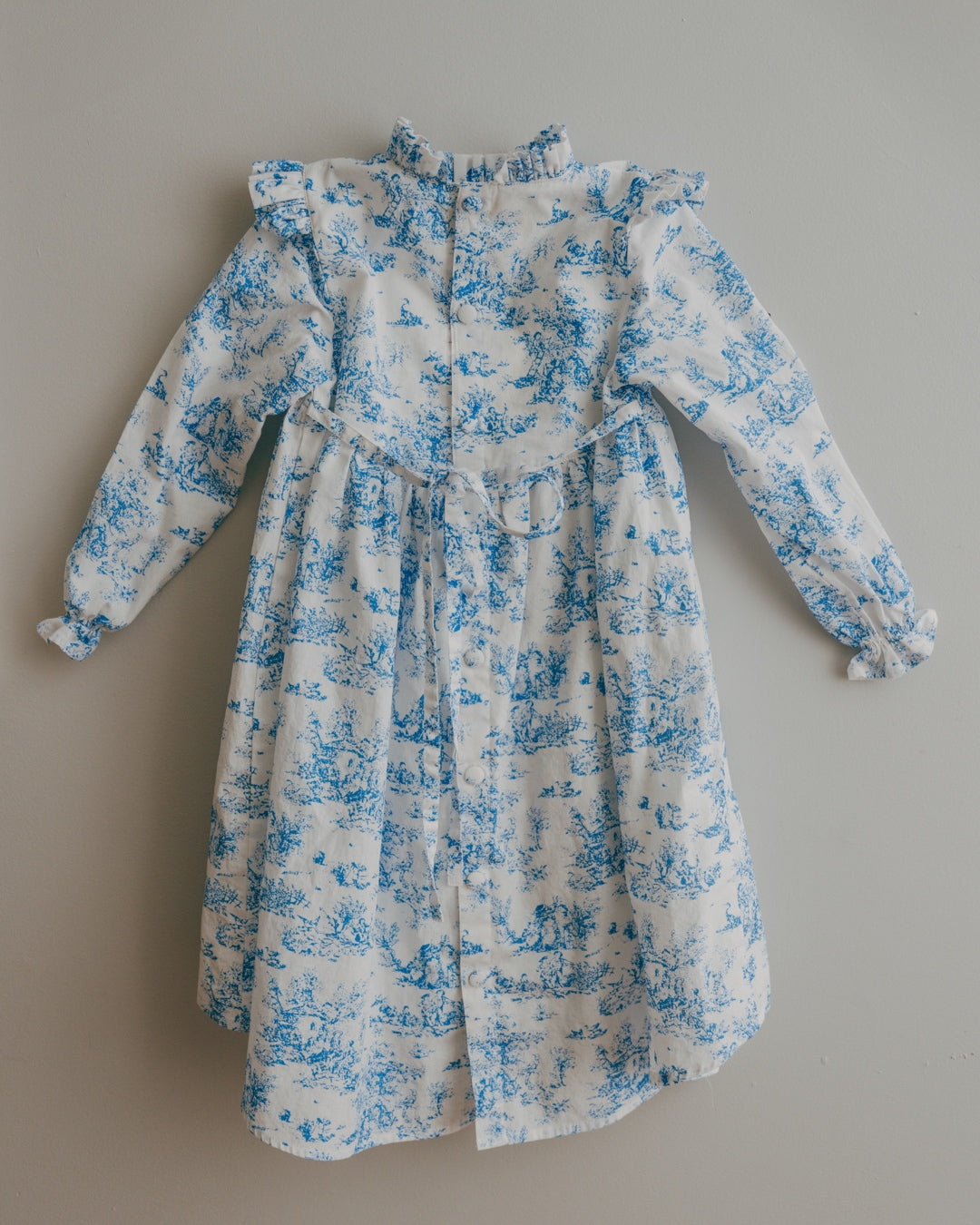 Aoki Dress-Blue Toile | Long Sleeve